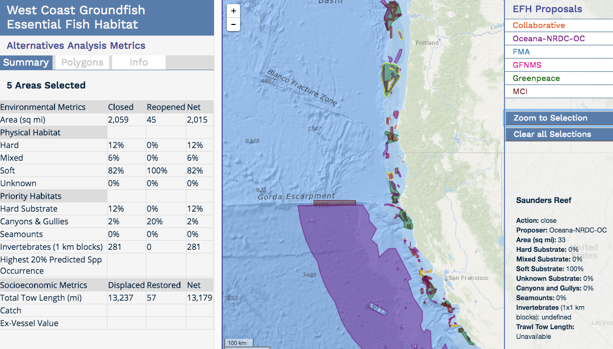 Essential Fish Habitat Metrics Web App