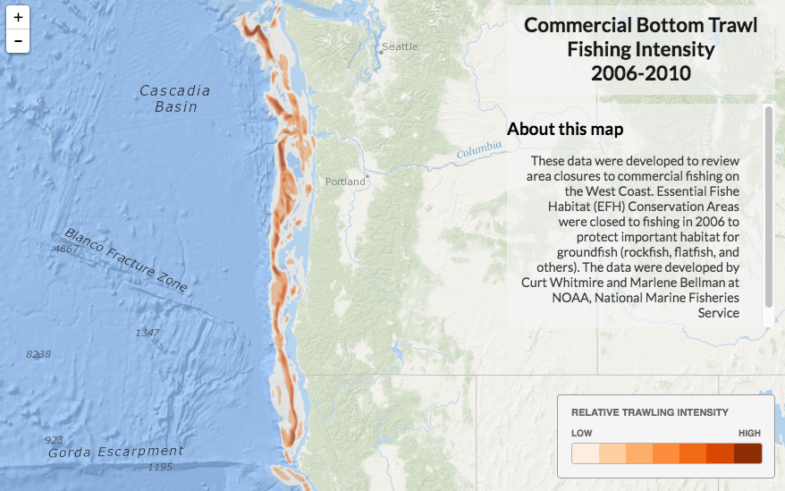 Trawl Fishing Intensity Map, 2006-2010